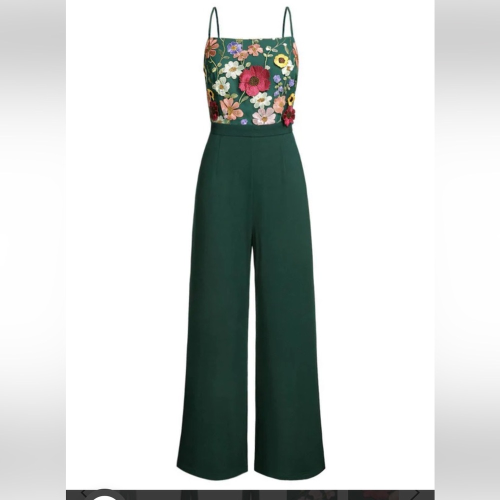 Green floral jumpsuit